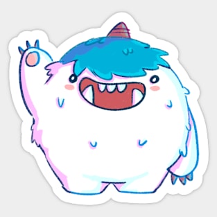 Cute AdorableYeti says Hi Sticker